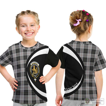 MacPherson Dress Tartan Kid T-Shirt with Family Crest Circle Style