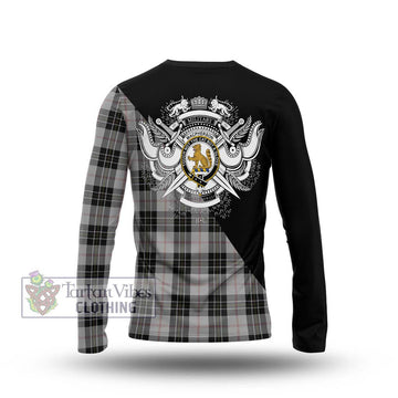 MacPherson Dress Tartan Long Sleeve T-Shirt with Family Crest and Military Logo Style