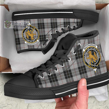 MacPherson Dress Tartan High Top Shoes with Family Crest