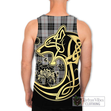 MacPherson Dress Tartan Men's Tank Top with Family Crest Celtic Wolf Style