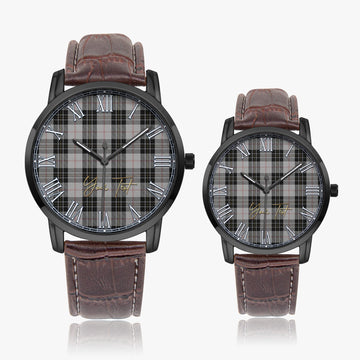 MacPherson Dress Tartan Personalized Your Text Leather Trap Quartz Watch