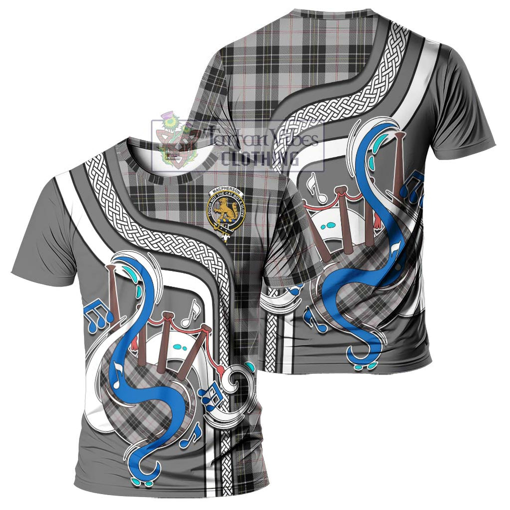 MacPherson Dress Tartan T-Shirt with Epic Bagpipe Style - Tartanvibesclothing Shop