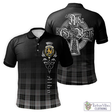 MacPherson Dress Tartan Polo Shirt Featuring Alba Gu Brath Family Crest Celtic Inspired