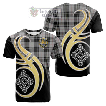 MacPherson Dress Tartan Cotton T-shirt with Family Crest and Celtic Symbol Style