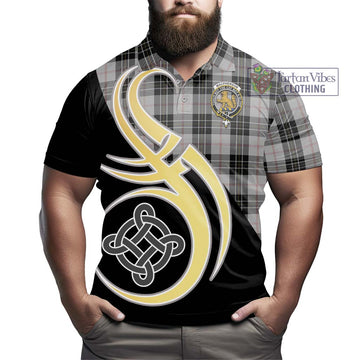 MacPherson Dress Tartan Polo Shirt with Family Crest and Celtic Symbol Style