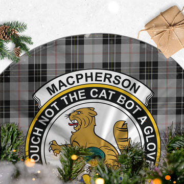 MacPherson Dress Tartan Christmas Tree Skirt with Family Crest