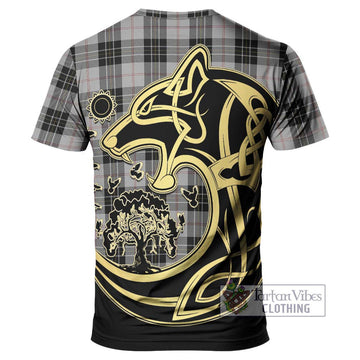 MacPherson Dress Tartan T-Shirt with Family Crest Celtic Wolf Style