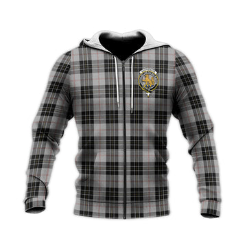 MacPherson Dress Tartan Knitted Hoodie with Family Crest