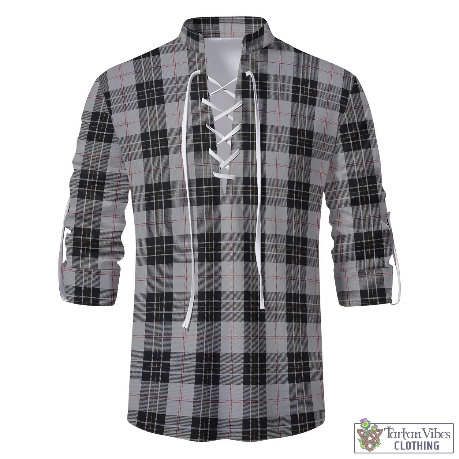 Tartan Vibes Clothing MacPherson Dress Tartan Men's Scottish Traditional Jacobite Ghillie Kilt Shirt