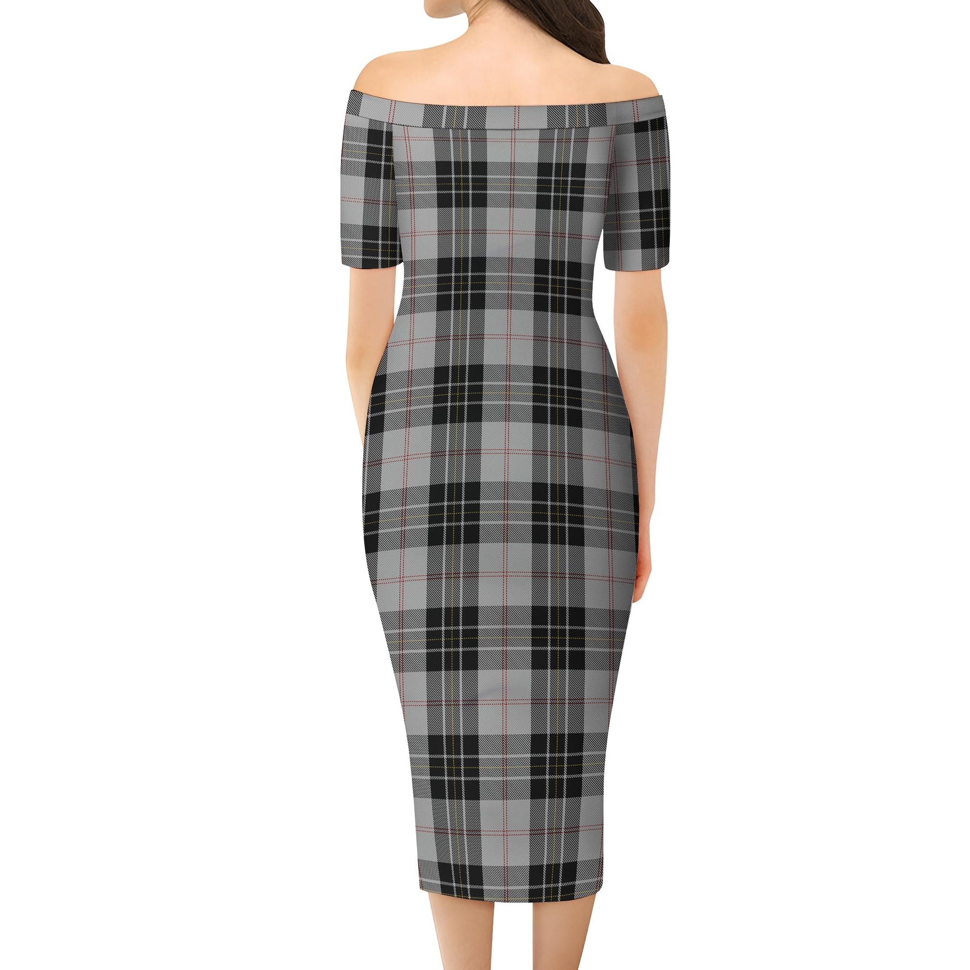 MacPherson Dress Tartan Off Shoulder Lady Dress - Tartanvibesclothing