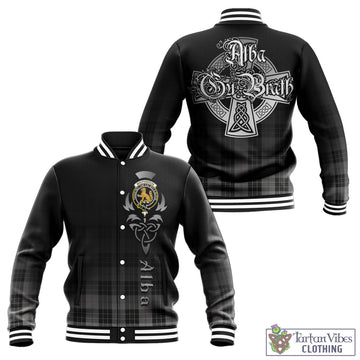 MacPherson Dress Tartan Baseball Jacket Featuring Alba Gu Brath Family Crest Celtic Inspired