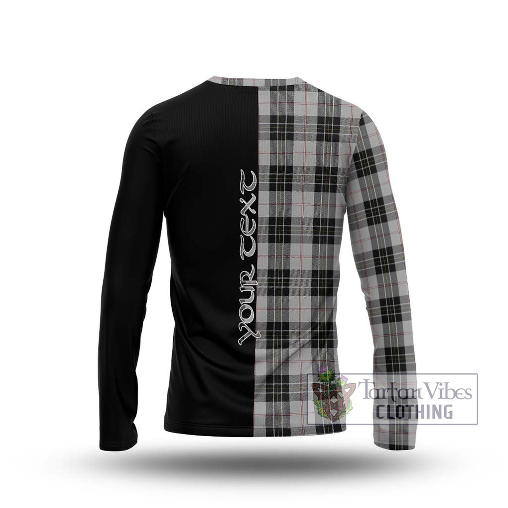 MacPherson Dress Tartan Long Sleeve T-Shirt with Family Crest and Half Of Me Style - Tartanvibesclothing Shop