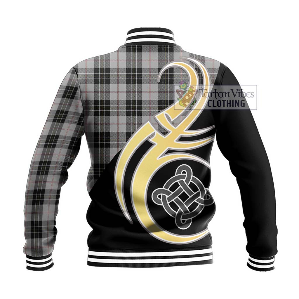 MacPherson Dress Tartan Baseball Jacket with Family Crest and Celtic Symbol Style - Tartan Vibes Clothing