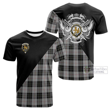 MacPherson Dress Tartan Cotton T-shirt with Family Crest and Military Logo Style