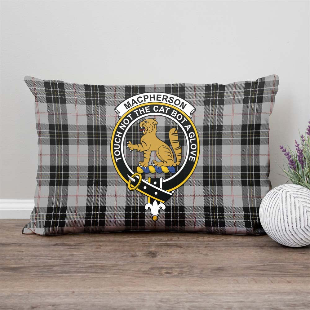 MacPherson Dress Tartan Pillow Cover with Family Crest Rectangle Pillow Cover - Tartanvibesclothing