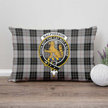 MacPherson Dress Tartan Pillow Cover with Family Crest