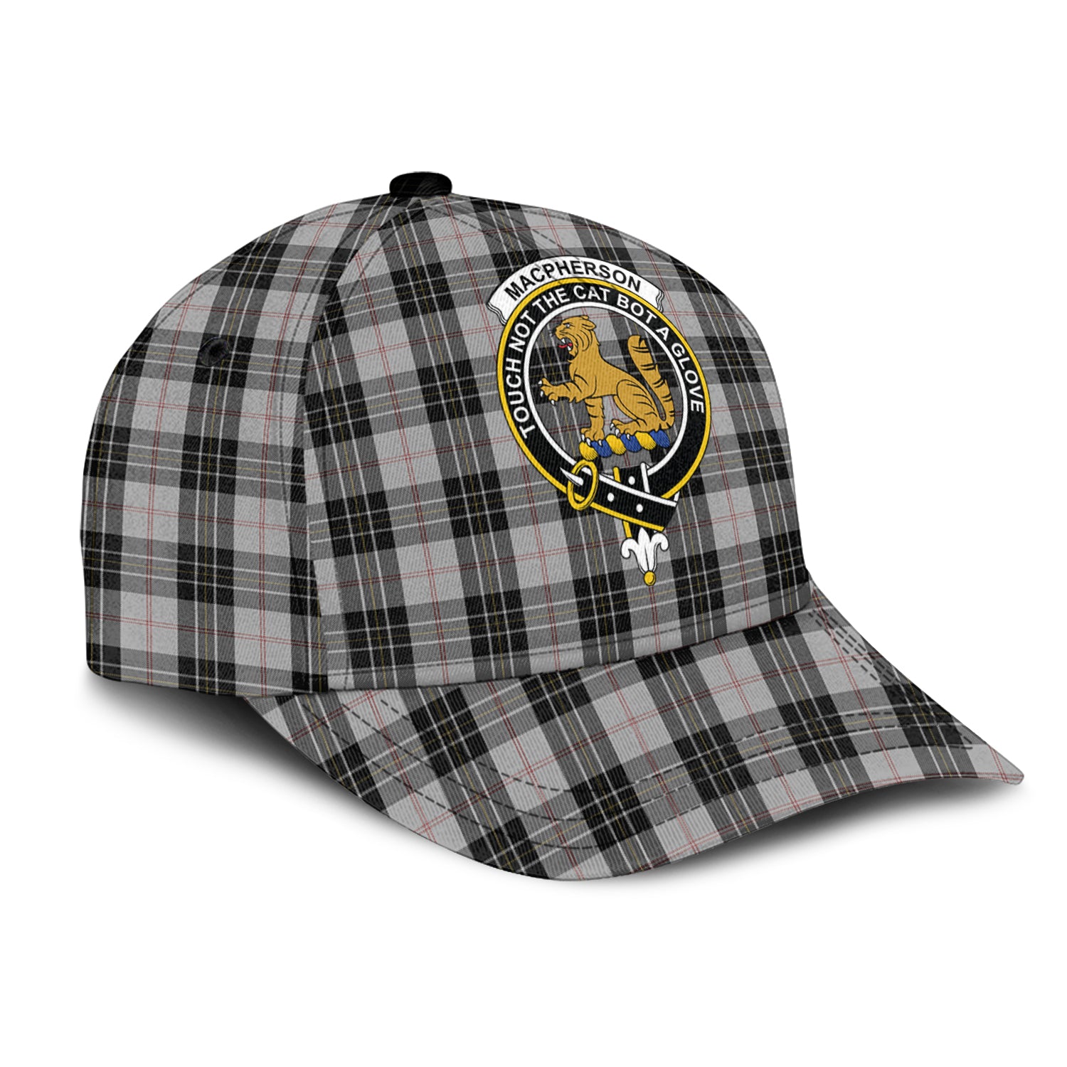 MacPherson Dress Tartan Classic Cap with Family Crest - Tartan Vibes Clothing