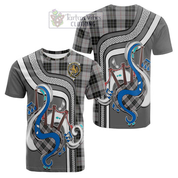 MacPherson Dress Tartan Cotton T-shirt with Epic Bagpipe Style