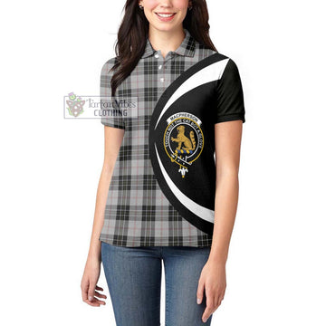 MacPherson Dress Tartan Women's Polo Shirt with Family Crest Circle Style