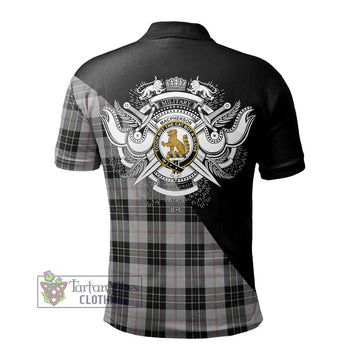 MacPherson Dress Tartan Polo Shirt with Family Crest and Military Logo Style