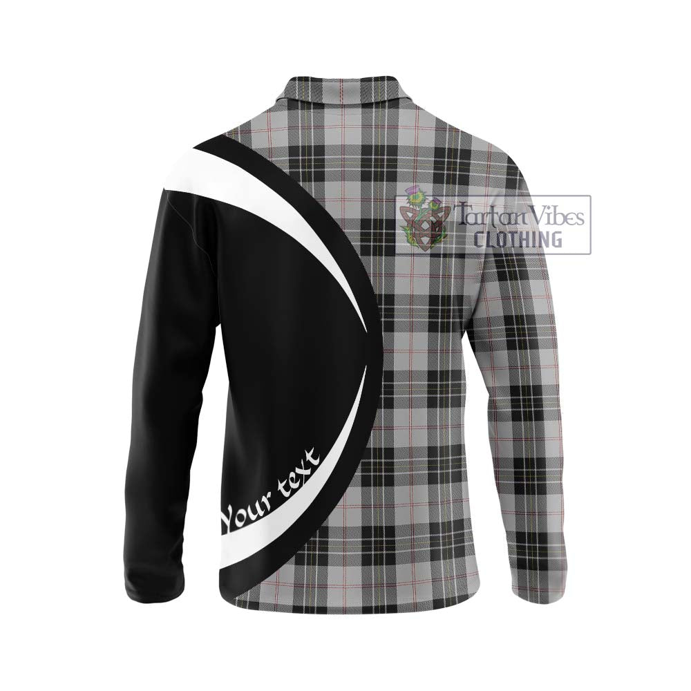 MacPherson Dress Tartan Long Sleeve Polo Shirt with Family Crest Circle Style - Tartan Vibes Clothing