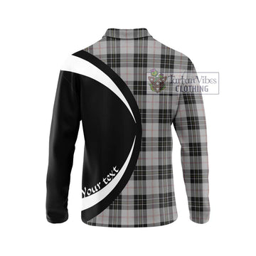 MacPherson Dress Tartan Long Sleeve Polo Shirt with Family Crest Circle Style