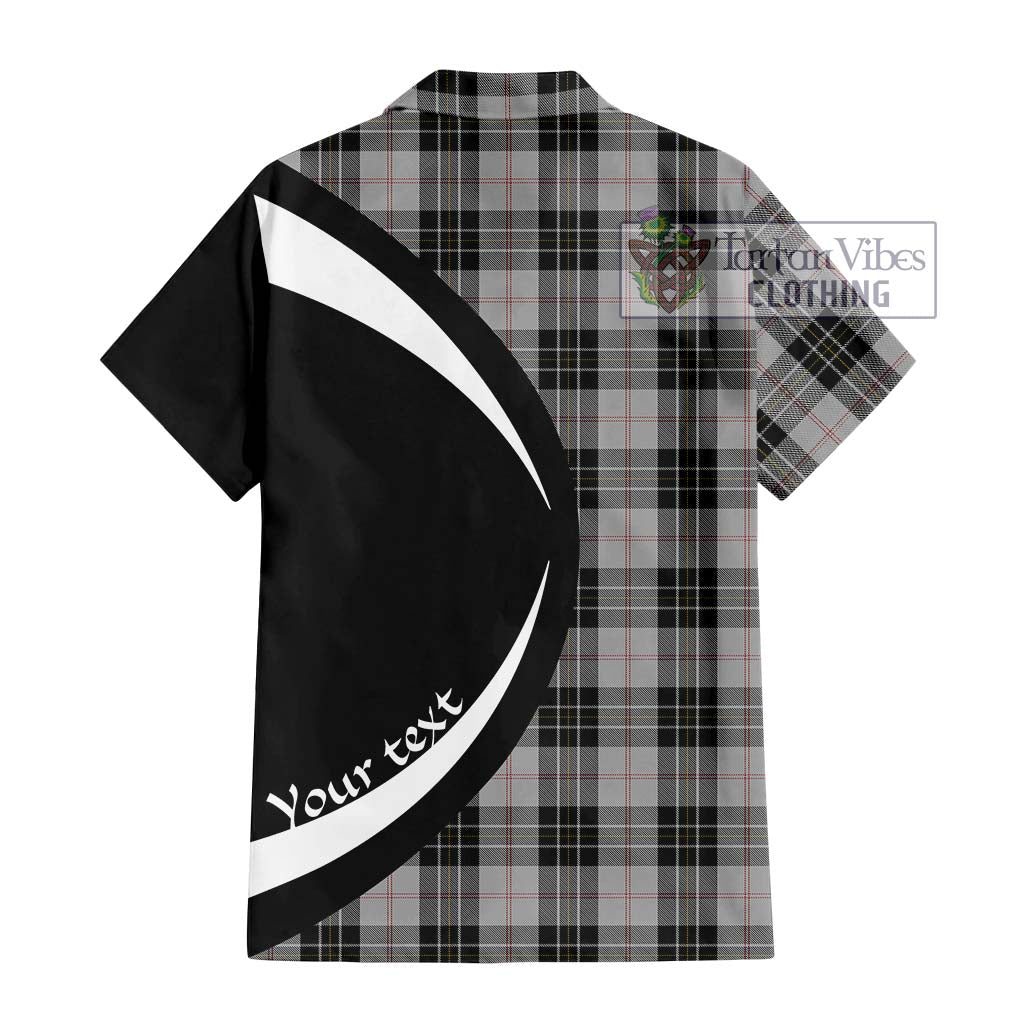 MacPherson Dress Tartan Short Sleeve Button Up with Family Crest Circle Style - Tartan Vibes Clothing