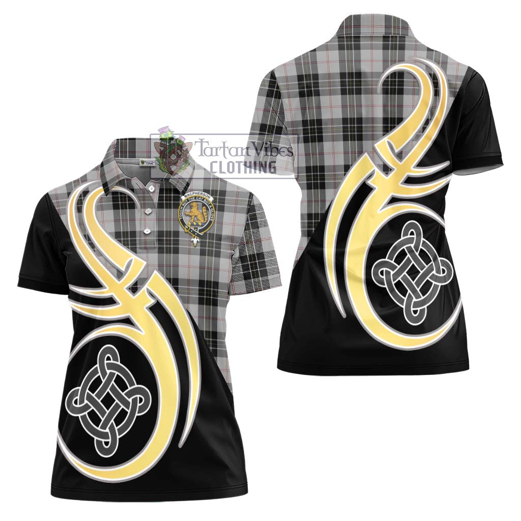 MacPherson Dress Tartan Women's Polo Shirt with Family Crest and Celtic Symbol Style - Tartan Vibes Clothing