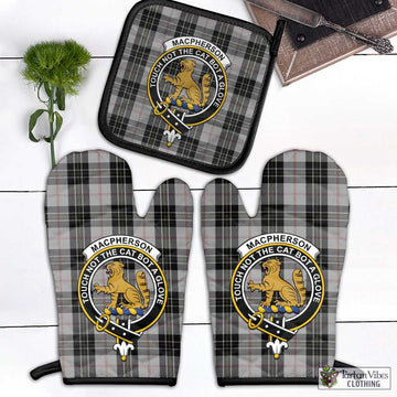 MacPherson Dress Tartan Combo Oven Mitt & Pot-Holder with Family Crest