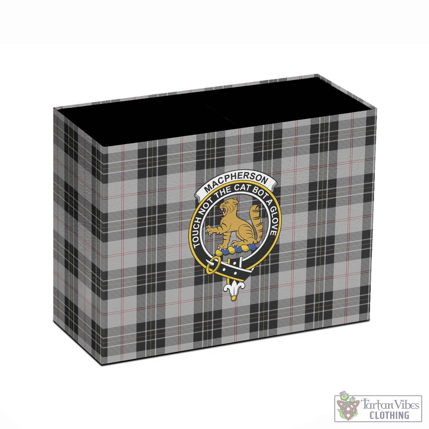 Tartan Vibes Clothing MacPherson Dress Tartan Pen Holder with Family Crest