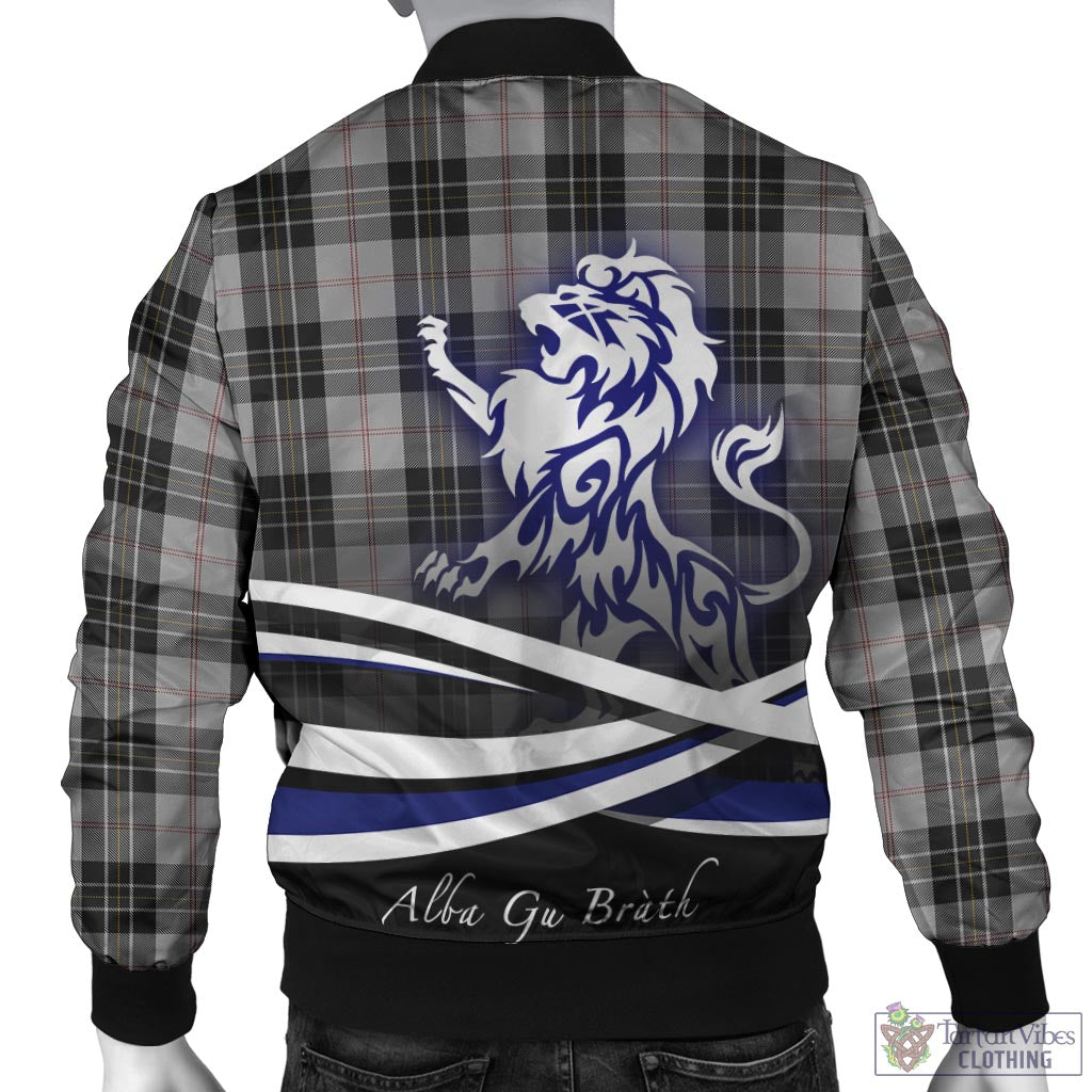 Tartan Vibes Clothing MacPherson Dress Tartan Bomber Jacket with Alba Gu Brath Regal Lion Emblem