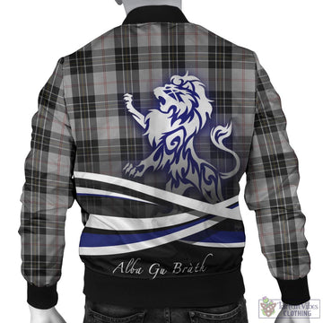 MacPherson Dress Tartan Bomber Jacket with Alba Gu Brath Regal Lion Emblem