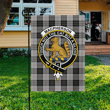 MacPherson Dress Tartan Flag with Family Crest