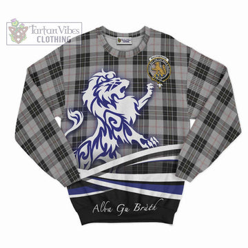 MacPherson Dress Tartan Sweatshirt with Alba Gu Brath Regal Lion Emblem