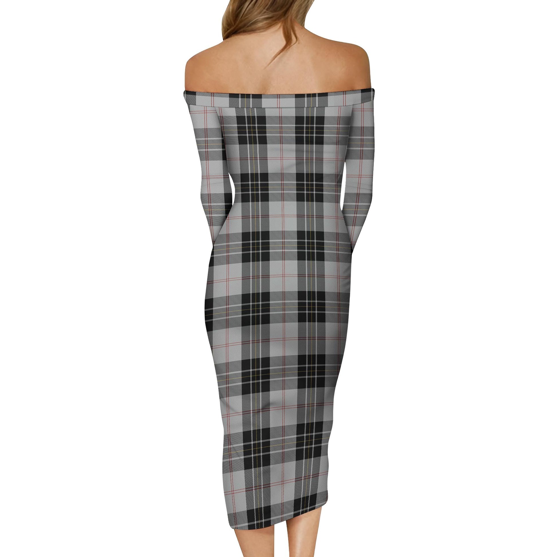 MacPherson Dress Tartan Off Shoulder Lady Dress - Tartanvibesclothing