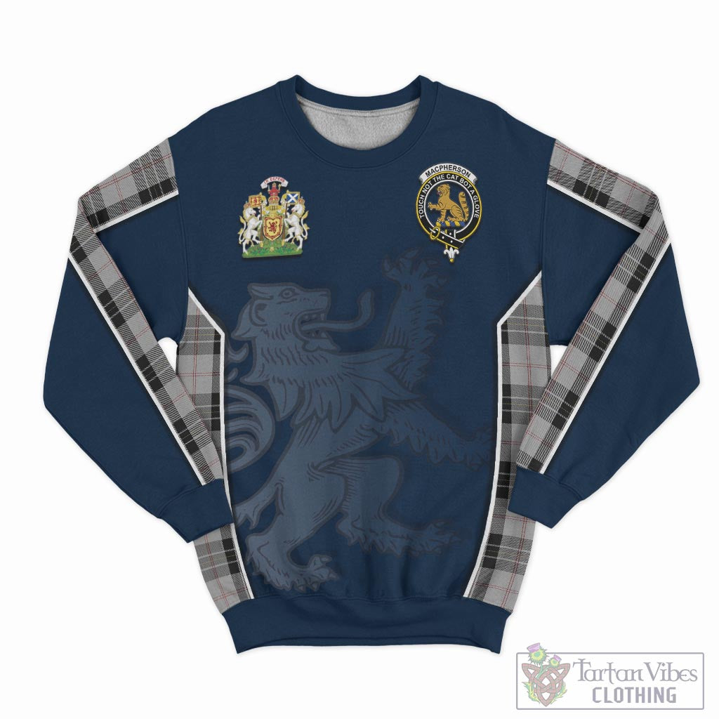 Tartan Vibes Clothing MacPherson Dress Tartan Sweater with Family Crest and Lion Rampant Vibes Sport Style