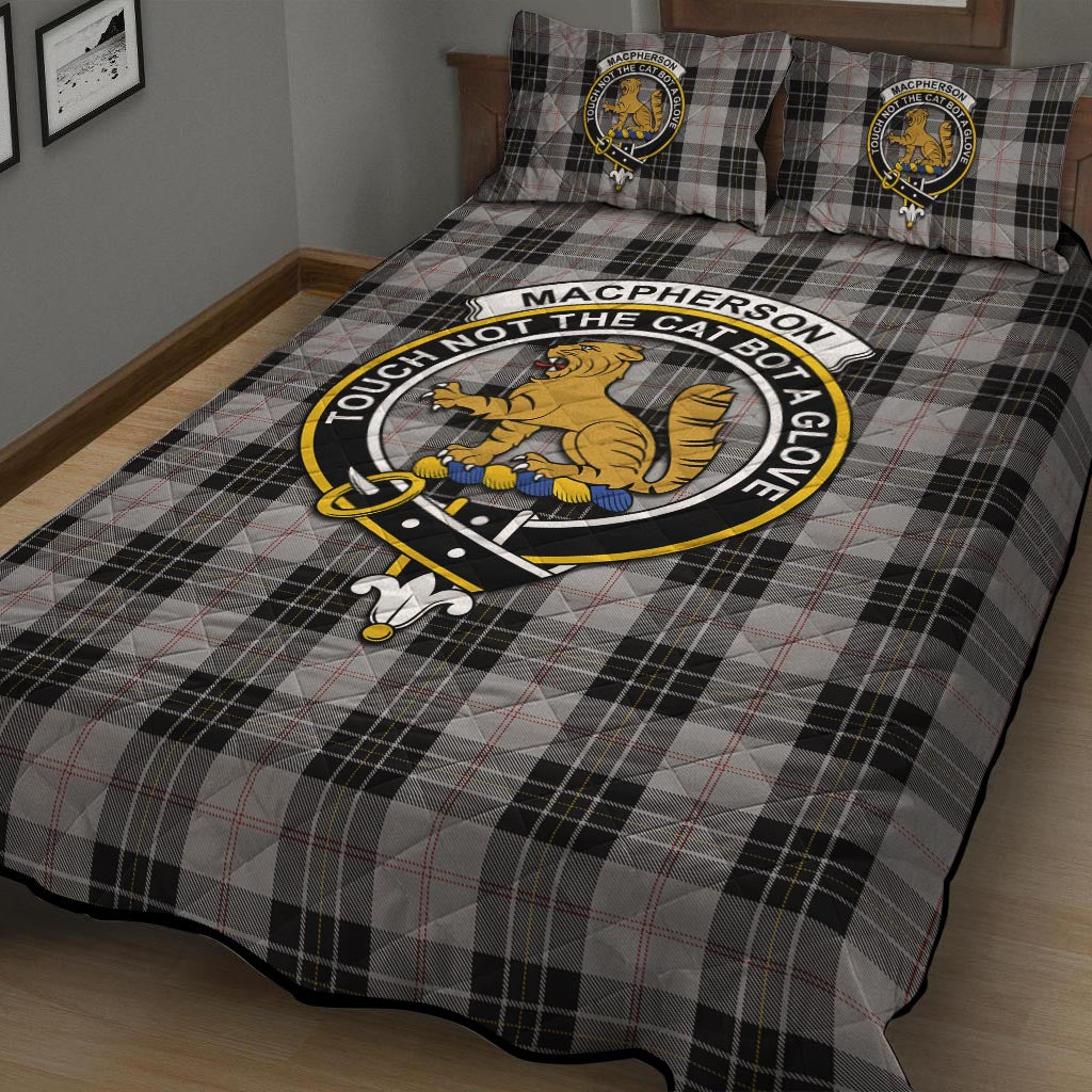 MacPherson Dress Tartan Quilt Bed Set with Family Crest - Tartan Vibes Clothing