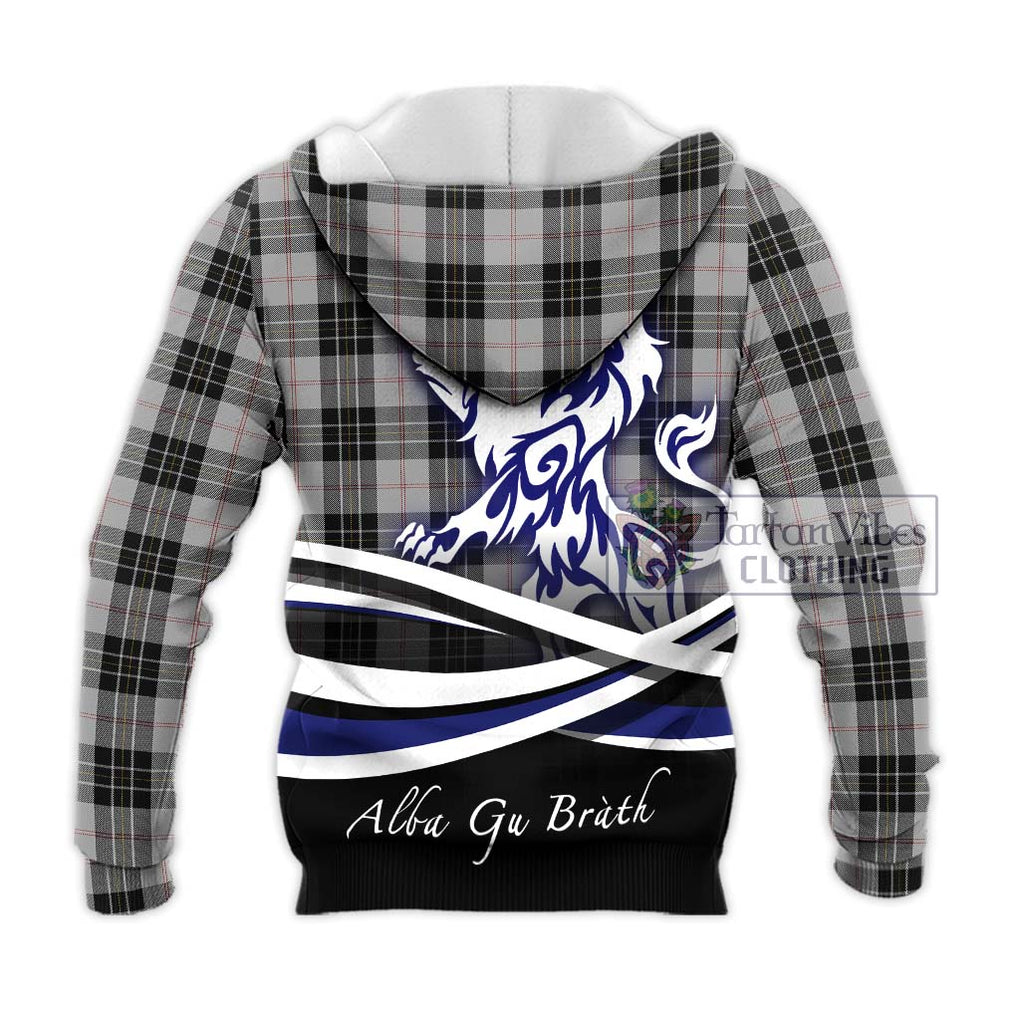 MacPherson Dress Tartan Knitted Hoodie with Alba Gu Brath Regal Lion Emblem - Tartanvibesclothing Shop