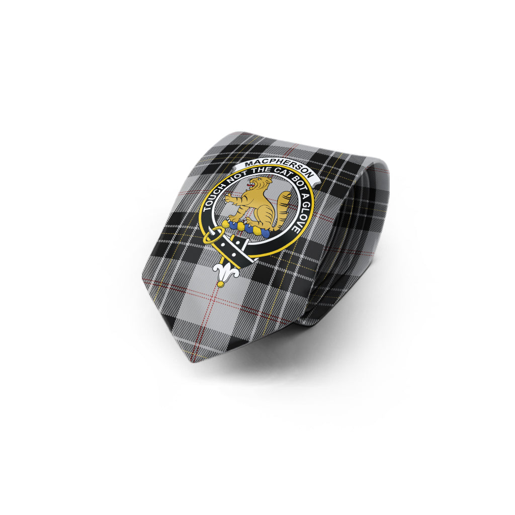 MacPherson Dress Tartan Classic Necktie with Family Crest - Tartan Vibes Clothing