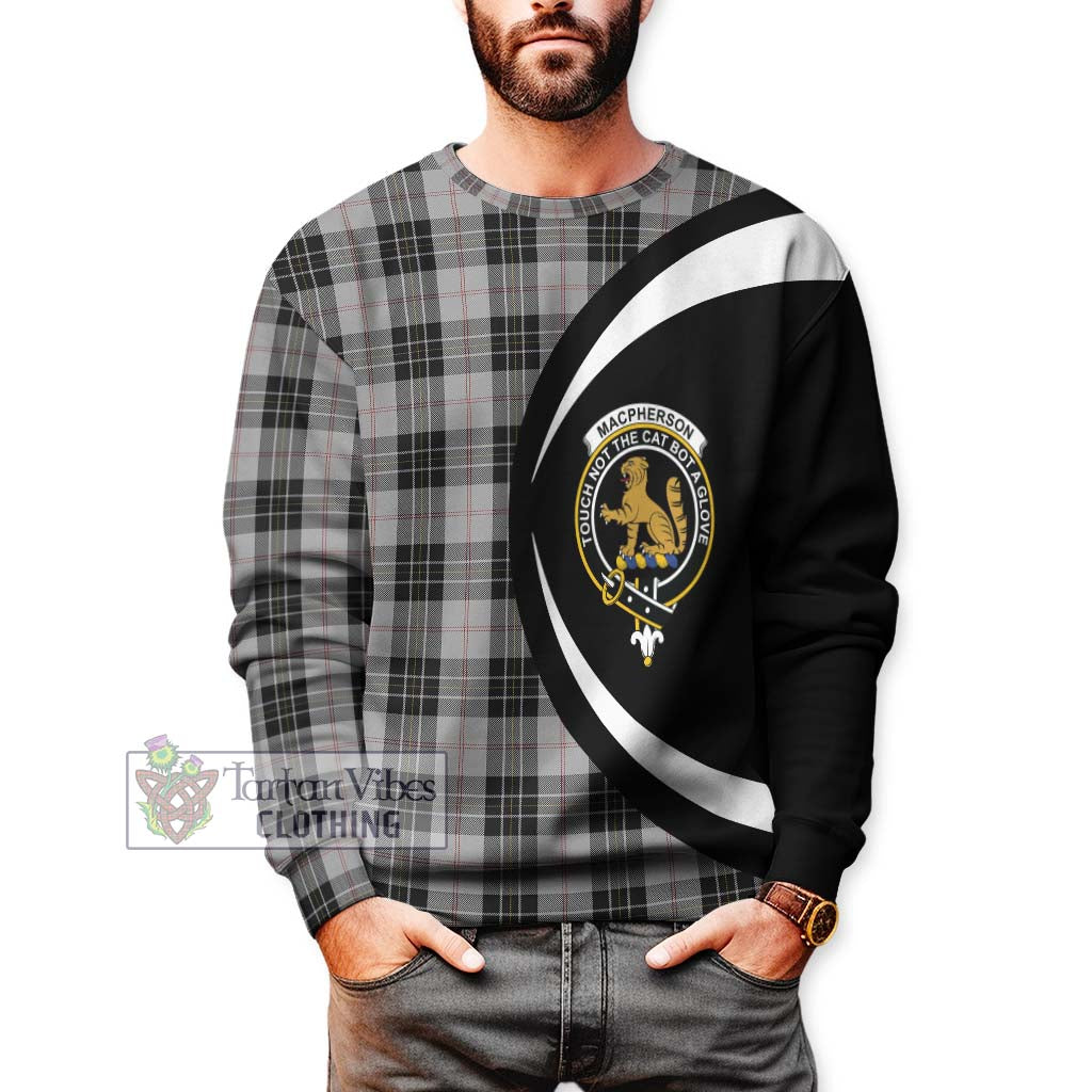 MacPherson Dress Tartan Sweatshirt with Family Crest Circle Style - Tartan Vibes Clothing