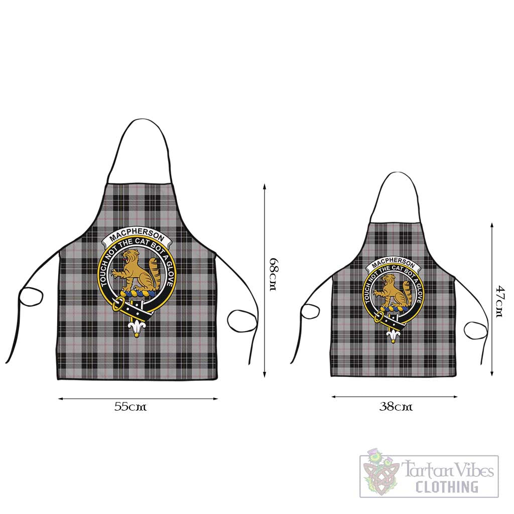 MacPherson Dress Tartan Apron with Family Crest Black L 55x68 cm - Tartan Vibes Clothing