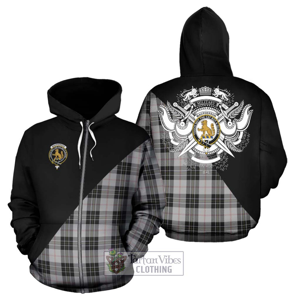 MacPherson Dress Tartan Hoodie with Family Crest and Military Logo Style - Tartanvibesclothing Shop