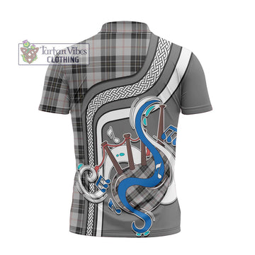 MacPherson Dress Tartan Zipper Polo Shirt with Epic Bagpipe Style