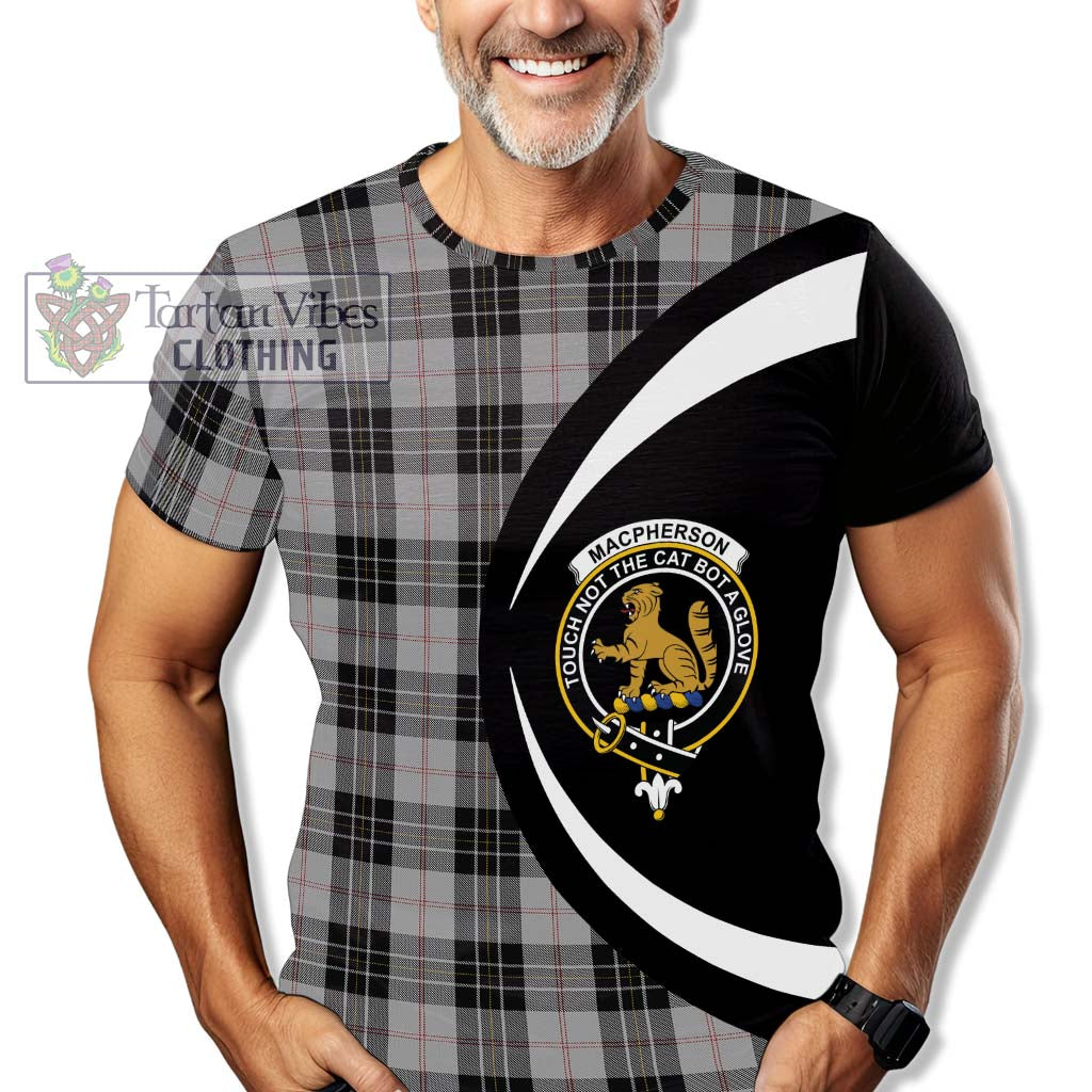 Tartan Vibes Clothing MacPherson Dress Tartan T-Shirt with Family Crest Circle Style