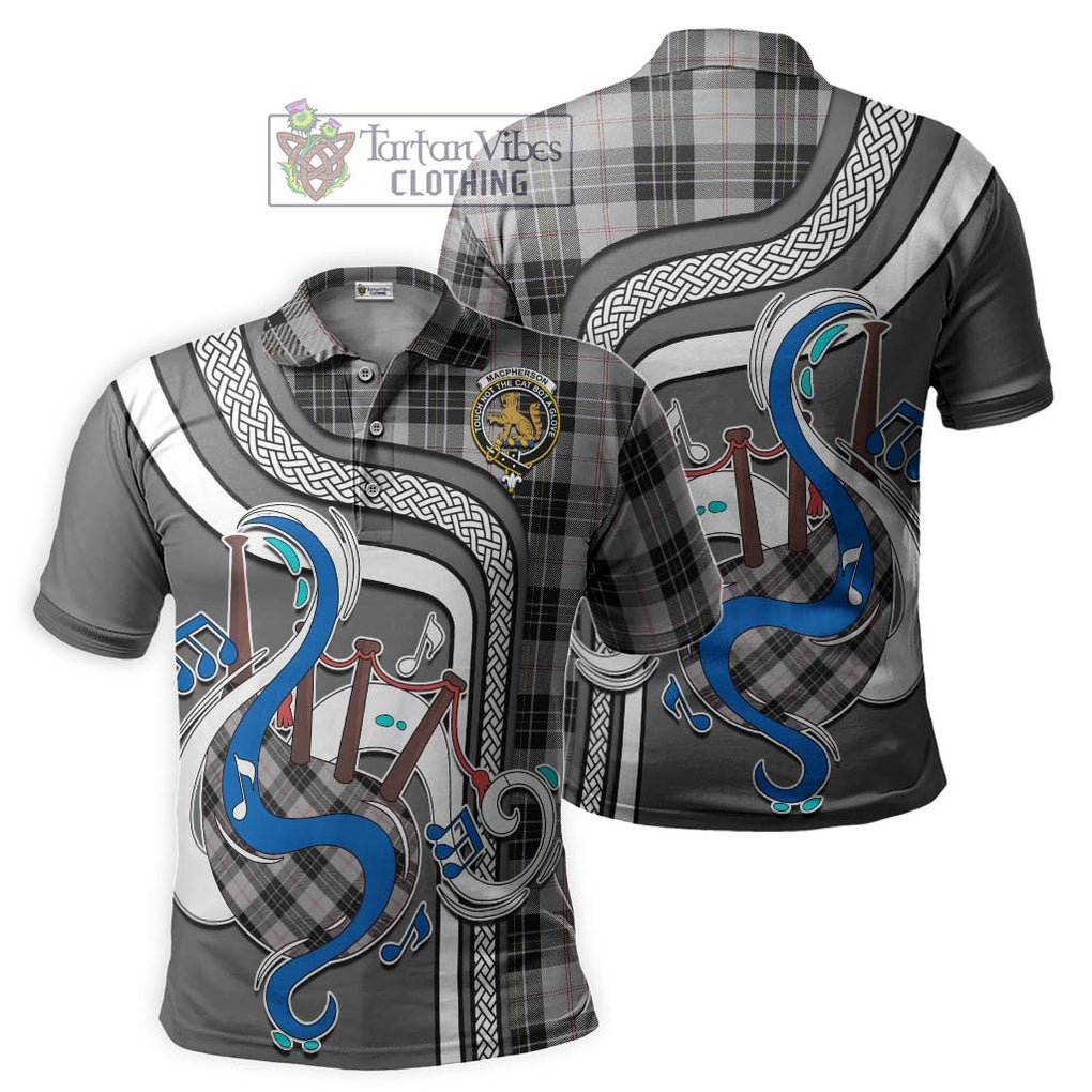 Tartan Vibes Clothing MacPherson Dress Tartan Polo Shirt with Epic Bagpipe Style