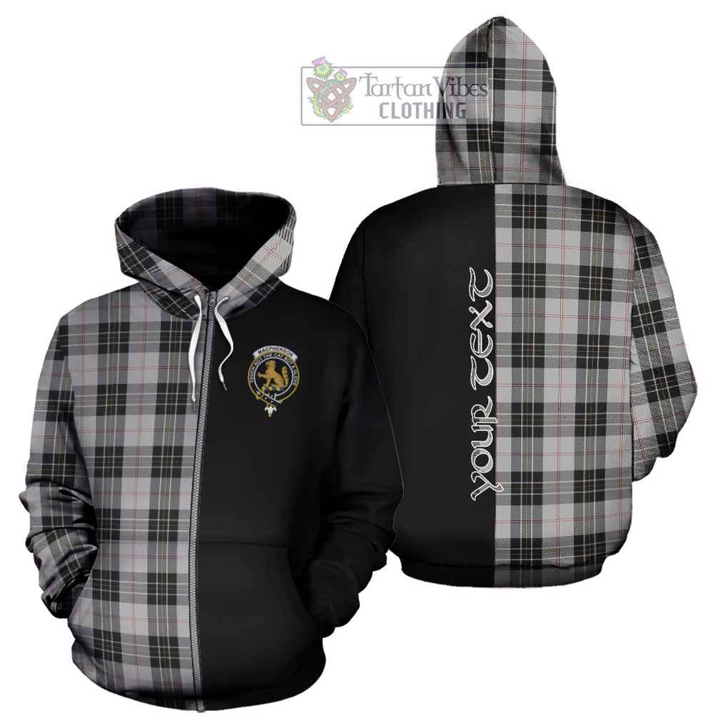 MacPherson Dress Tartan Hoodie with Family Crest and Half Of Me Style - Tartanvibesclothing Shop