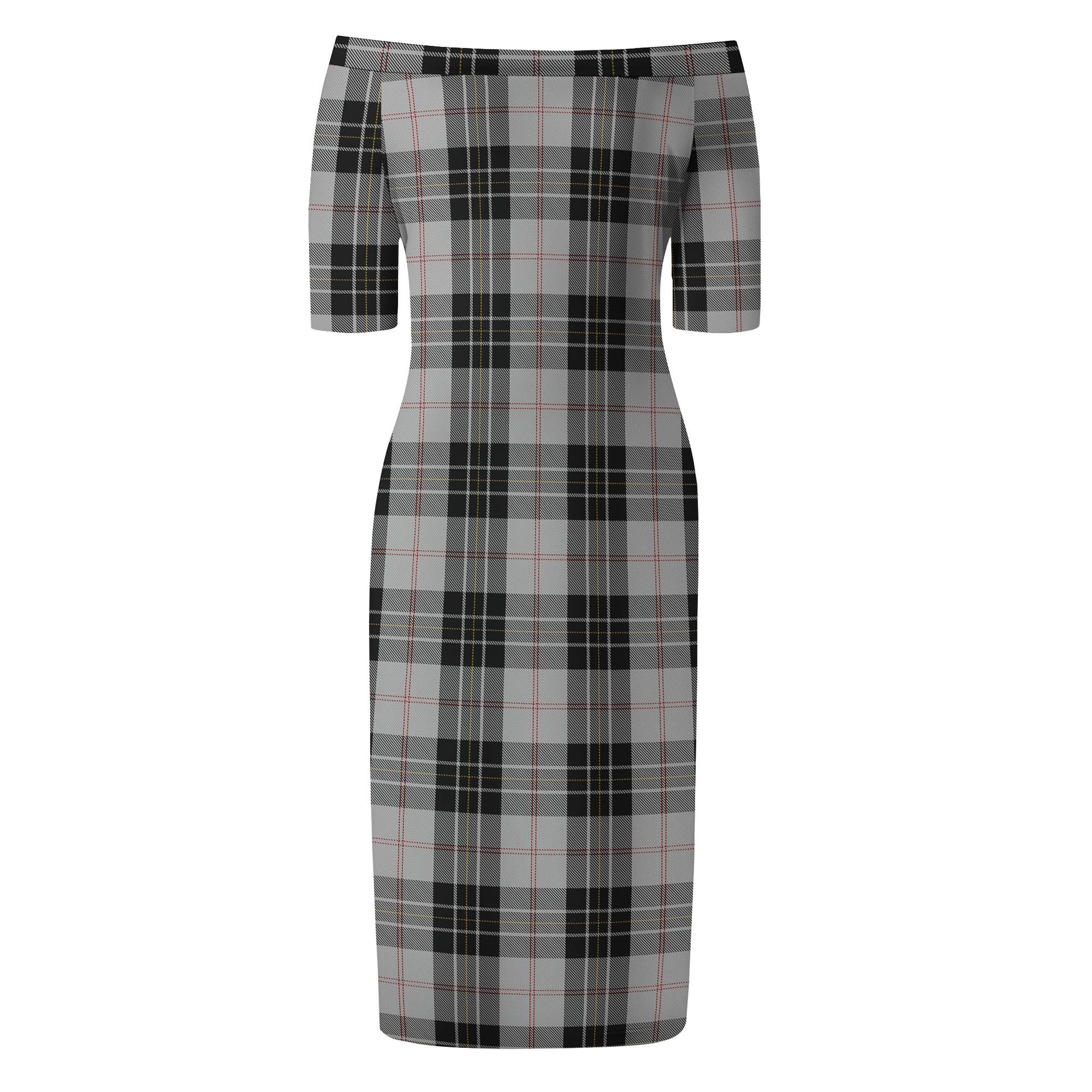 MacPherson Dress Tartan Off Shoulder Lady Dress - Tartanvibesclothing