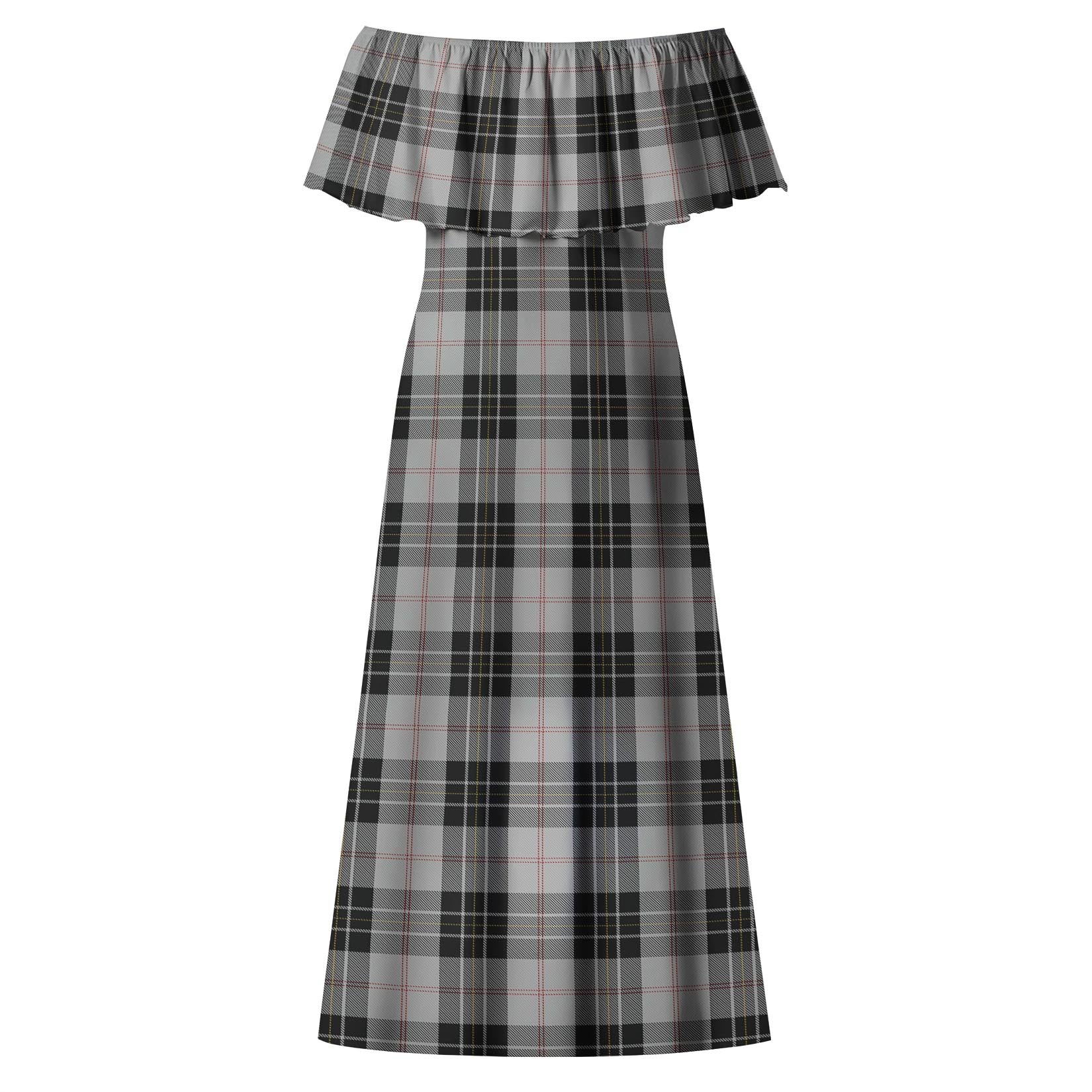 MacPherson Dress Tartan Off Shoulder Long Dress - Tartanvibesclothing