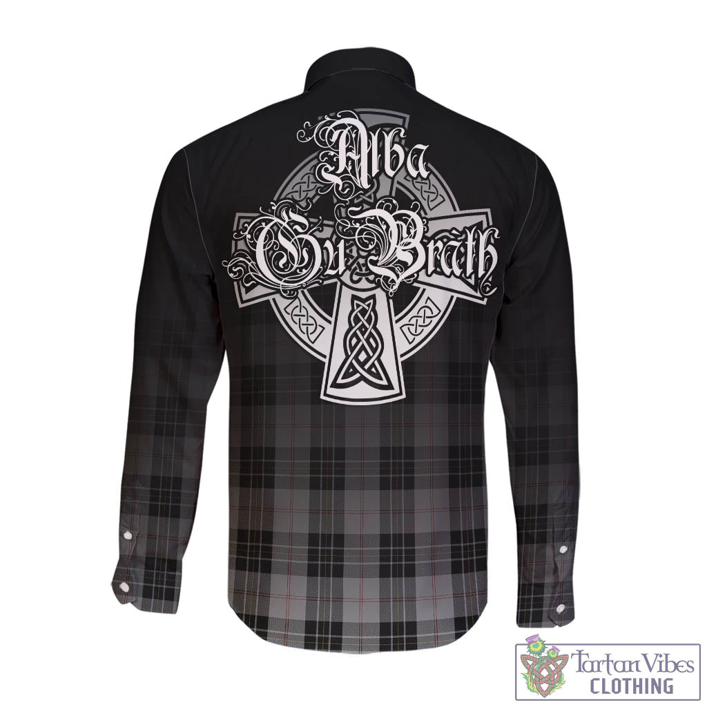 Tartan Vibes Clothing MacPherson Dress Tartan Long Sleeve Button Up Featuring Alba Gu Brath Family Crest Celtic Inspired