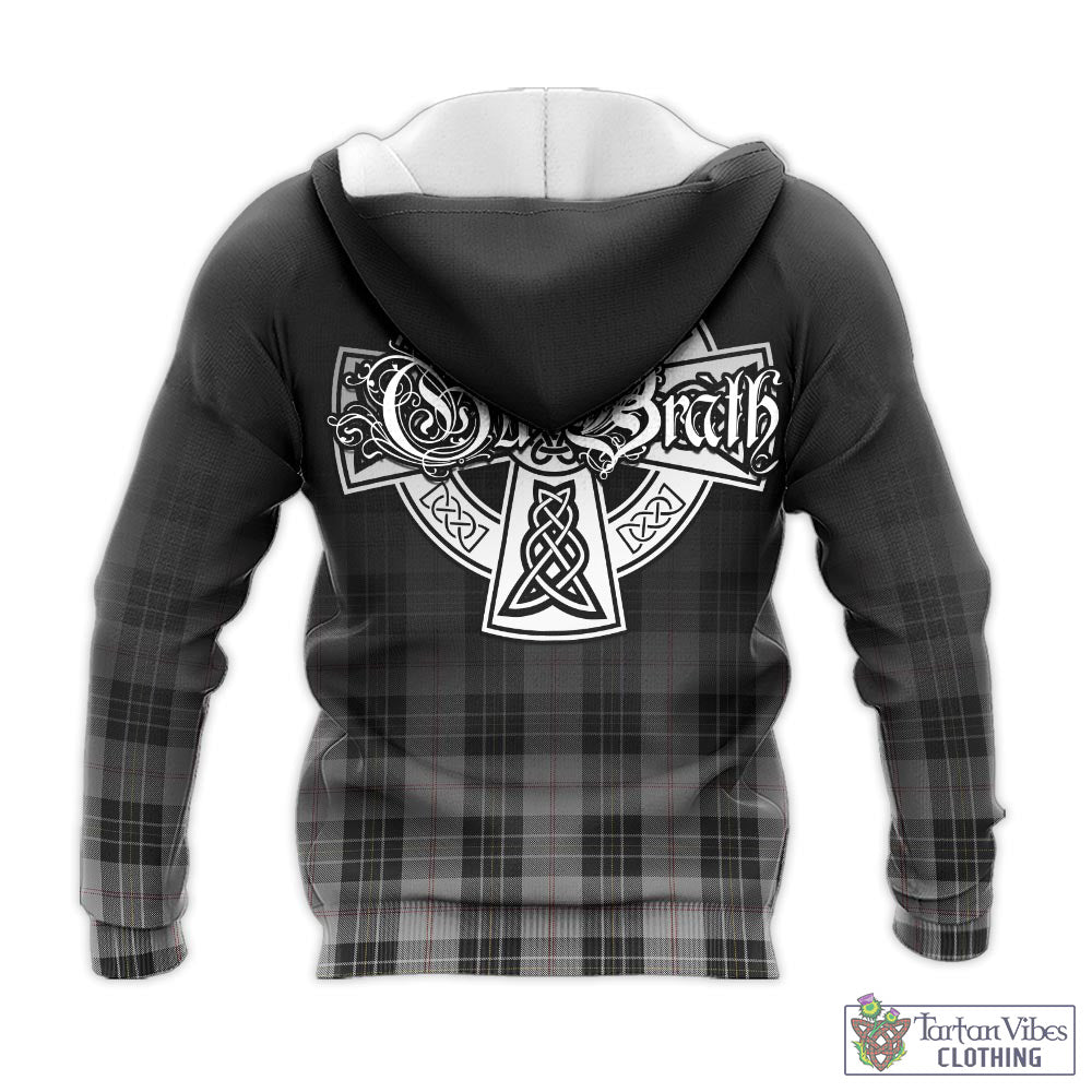 Tartan Vibes Clothing MacPherson Dress Tartan Knitted Hoodie Featuring Alba Gu Brath Family Crest Celtic Inspired